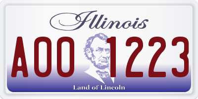 IL license plate A001223