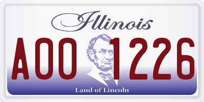 IL license plate A001226