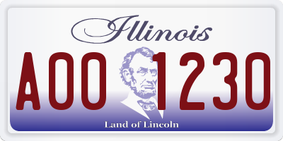 IL license plate A001230