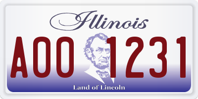 IL license plate A001231