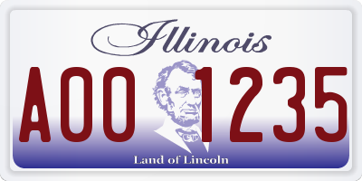 IL license plate A001235