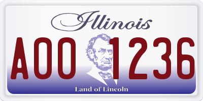 IL license plate A001236