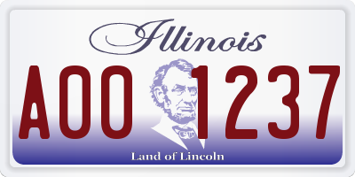 IL license plate A001237