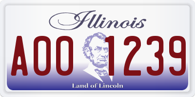 IL license plate A001239