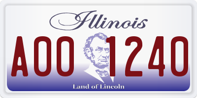 IL license plate A001240