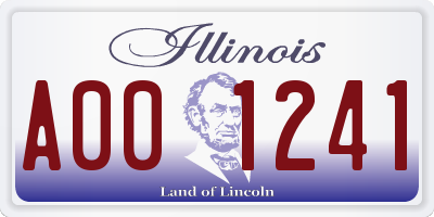 IL license plate A001241