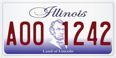 IL license plate A001242