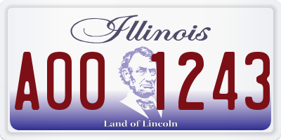 IL license plate A001243