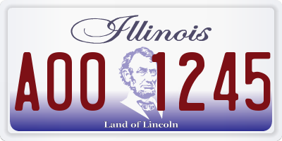 IL license plate A001245