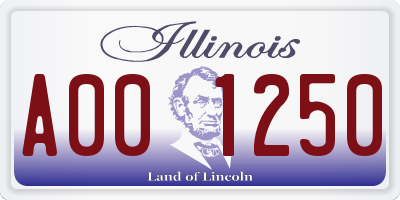 IL license plate A001250
