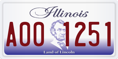IL license plate A001251
