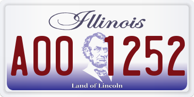 IL license plate A001252