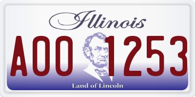 IL license plate A001253