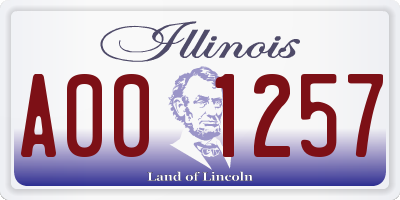 IL license plate A001257