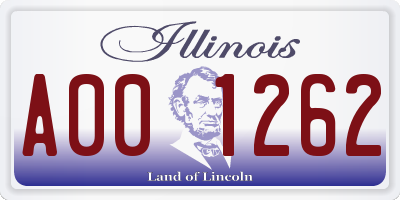 IL license plate A001262