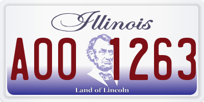 IL license plate A001263