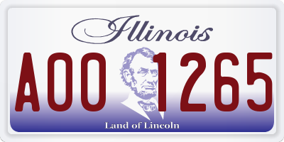 IL license plate A001265