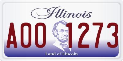 IL license plate A001273