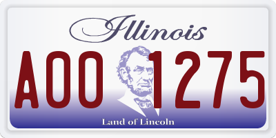 IL license plate A001275