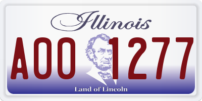 IL license plate A001277
