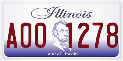 IL license plate A001278