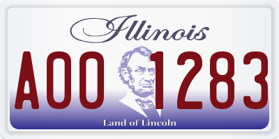 IL license plate A001283