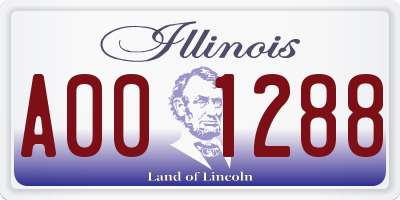 IL license plate A001288