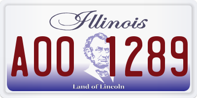 IL license plate A001289