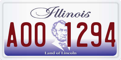 IL license plate A001294