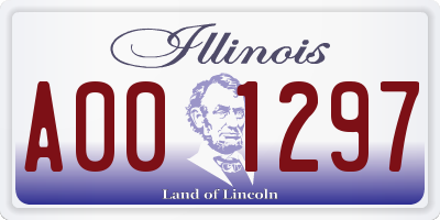 IL license plate A001297