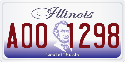 IL license plate A001298