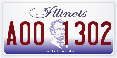 IL license plate A001302