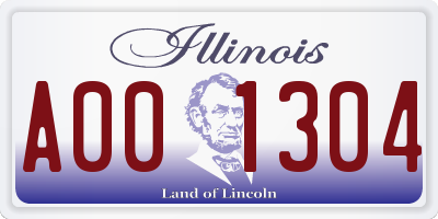 IL license plate A001304