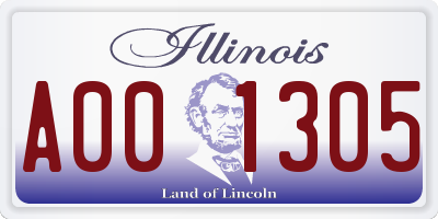 IL license plate A001305