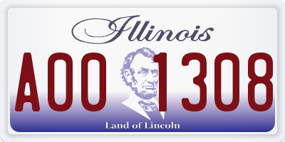 IL license plate A001308