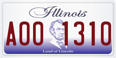 IL license plate A001310