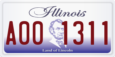 IL license plate A001311