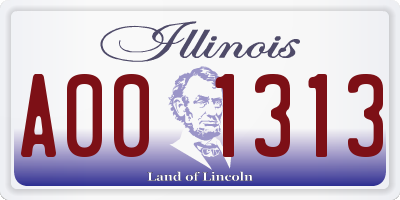IL license plate A001313