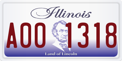 IL license plate A001318