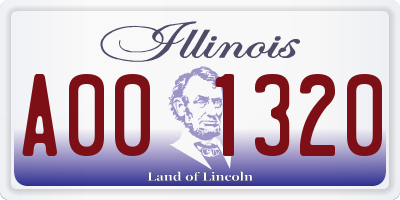 IL license plate A001320