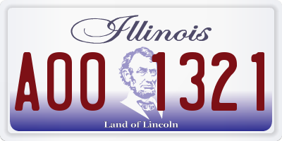 IL license plate A001321