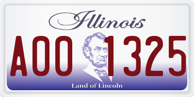 IL license plate A001325