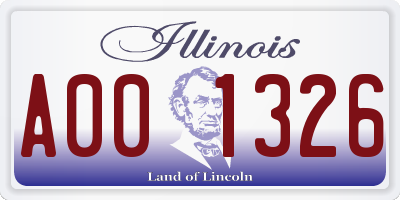 IL license plate A001326