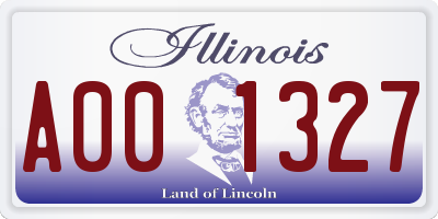 IL license plate A001327