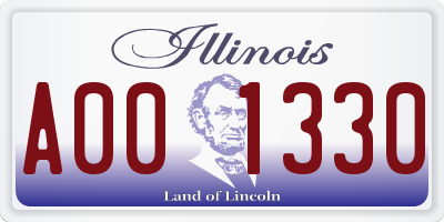 IL license plate A001330