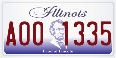 IL license plate A001335