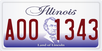 IL license plate A001343