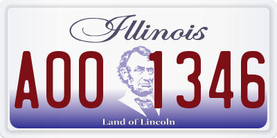 IL license plate A001346