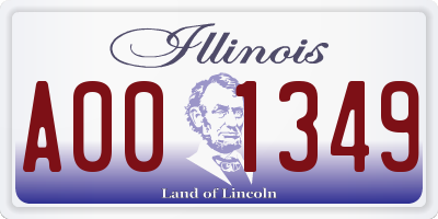 IL license plate A001349