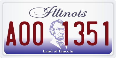 IL license plate A001351